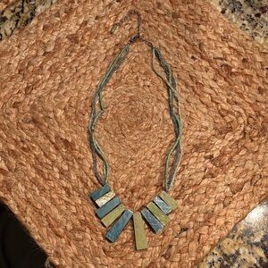Elegant Blue and Green Statement Necklace